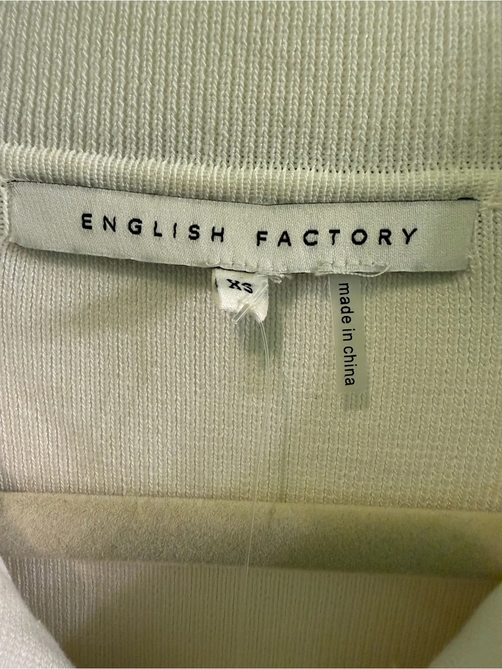 English Factory White Mini Polo Dress with Navy Trim - Picture 3 of 5